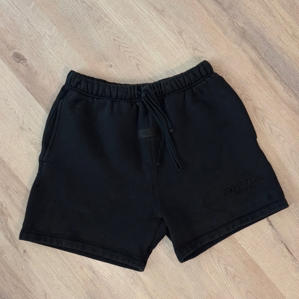 Essentials Jet Black Athletic Men's Shorts